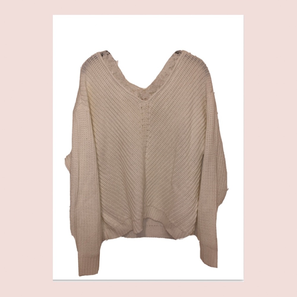 White Lace Sweater | Size L